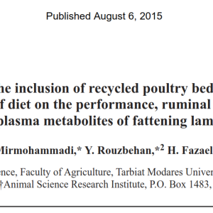 The effect of the inclusion of recycled poultry bedding - 10