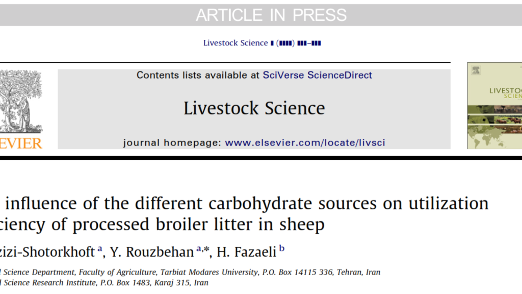 The influence of the different carbohydrate sources on utilization efficiency of processed broiler litter in sheep - 9