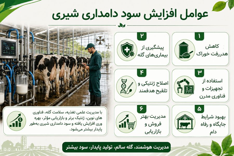 چگونه سود گاو شیری را افزایش دهیم؟