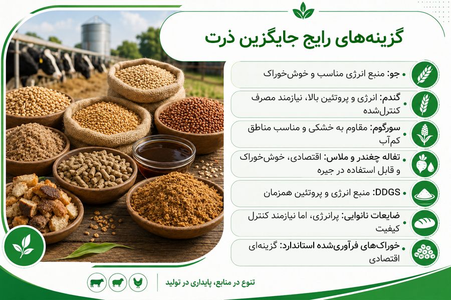 جایگزین علوفه در خوراک دام 1 خوراک دام جایگزین ذرت
