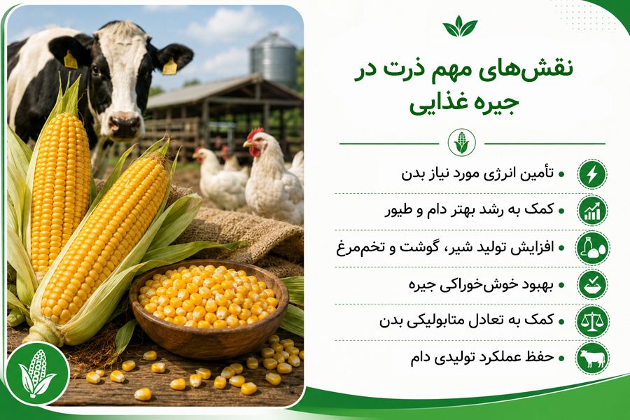 نقش ذرت در برنامه غذایی دام